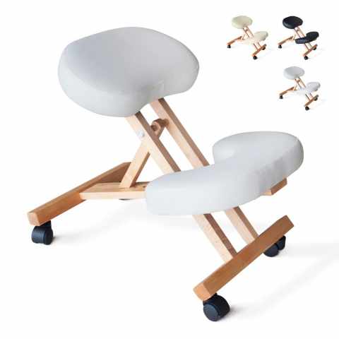 Balancewood ergonomisk knæstol kontorstol højdejusterbar træ kunstlæder Kampagne