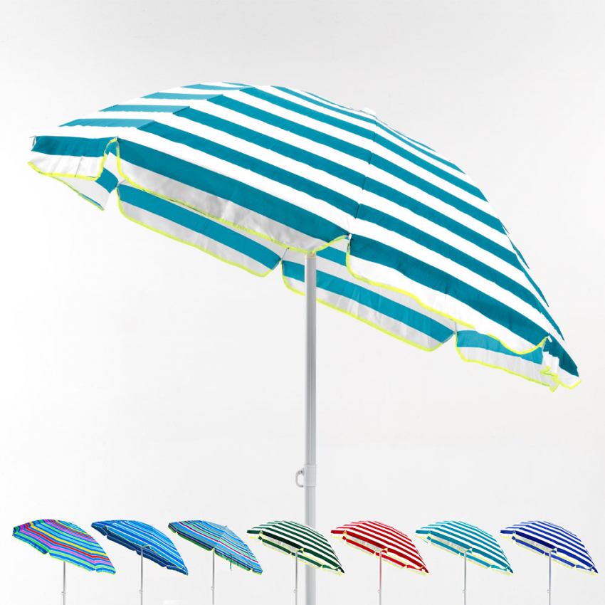 Taormina 200 cm strand og terrasse parasol i bomuld med tilt funktion Mål