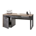 Logan grå egetræ skrivebord bordplade 170x69cm med 2 skuffer og 1 skab Tilbud