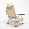Gargano sammenfoldelig strandstol og havestol med armlæn i aluminium 