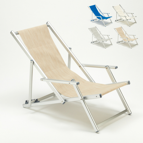 Riccione Lux sammenfoldelig aluminiums strandstol havestol med armlæn