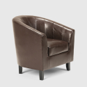 Seashell lænestol i klassisk design i eco læder til stue og venteværelse Mængderabat