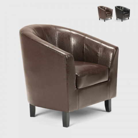 Seashell lænestol i klassisk design i eco læder til stue og venteværelse Kampagne
