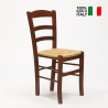 Paesana AHD spisebords stol vintage design af bøgetræ flettet sæde Tilbud