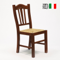 Silvana Paglia AHD massiv bøgetræ spisebords stol fletsæde vintage design På Tilbud