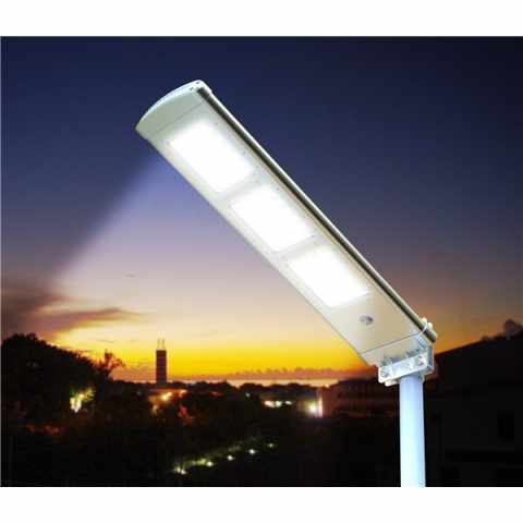 Highway solcelle lampe armatur 72 LED gadelys 3000 lumen bevægelsessensor