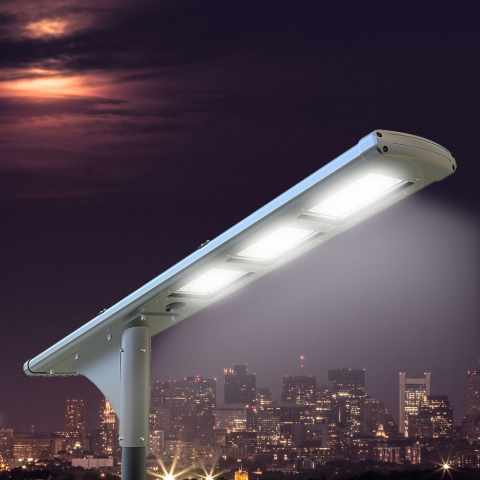Full Moon solcelle lampe armatur 72 LED gadelys 5000 lm bevægelsessensor