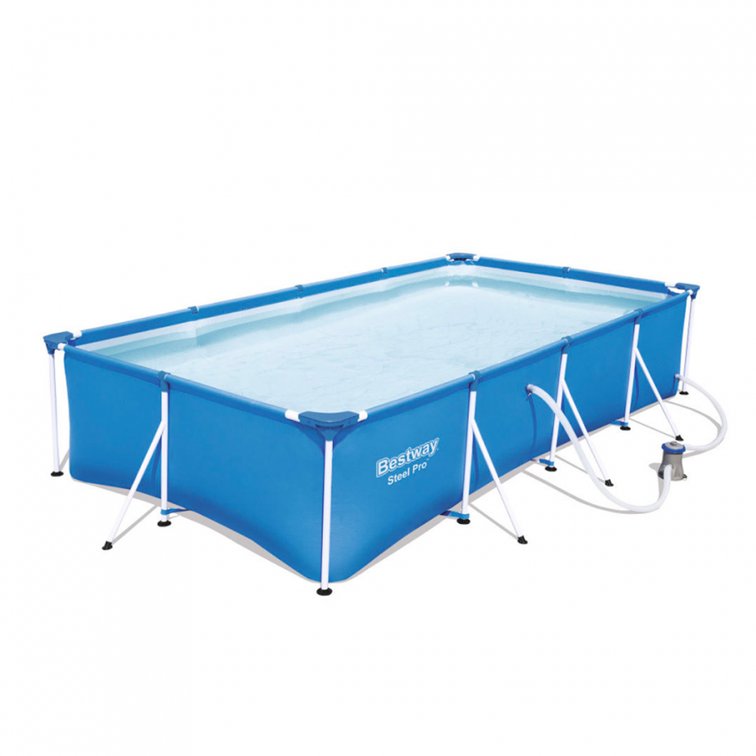 Bestway 56424 Steel Pro 400x211x81 cm rektangulær fritstående pool bassin Kampagne