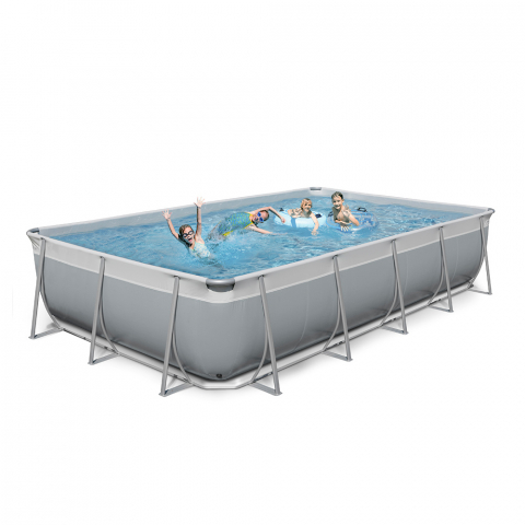 New Plast Futura 550 grå 520x265x125cm rektangulær fritstående ramme pool