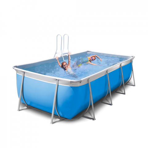 New Plast Futura 460 blå 460x265x125cm rektangulær fritstående ramme pool