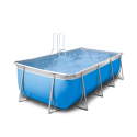 New Plast Futura 400 blå 395x265x125cm rektangulær fritstående ramme pool Tilbud