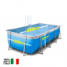 New Plast Futura 460 blå 460x265x125cm rektangulær fritstående ramme pool På Tilbud