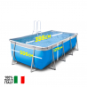 New Plast Futura 400 blå 395x265x125cm rektangulær fritstående ramme pool På Tilbud