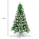 Bergen 180 cm høj kunstigt plastik grøn juletræ med fod dekorationer Rabatter