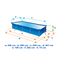 Intex 28272 metal ramme fritstående rektangulær pool bassin 300x200x75cm Udvalg