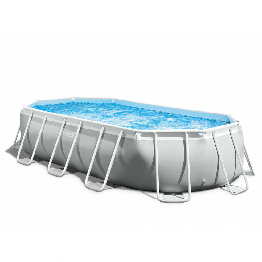 Intex 26796 Prism Frame 503x274x122cm oval fritstående pool badebassin Kampagne