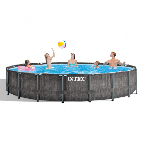 Intex 26744 Prism Frame 549x122 cm rund fritstående ramme pool badebassin Kampagne
