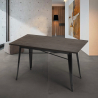 Caupona stål spisestue bord 120x60 cm industrielt design træ bordplade Tilbud
