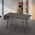 Prandium stål spisestue bord 120x60 cm industrielt design træ bordplade Tilbud