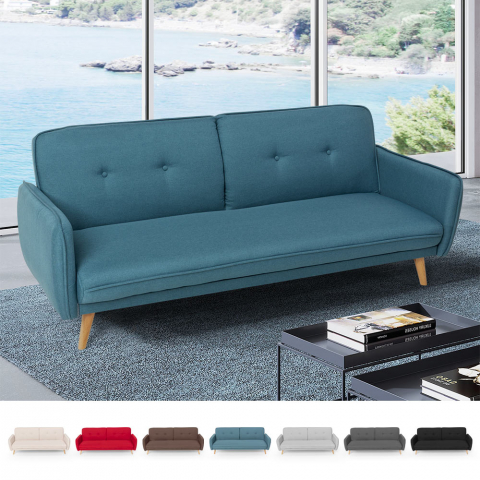 Merida 3-personers sofa futon sovesofa nordisk design stof i flere farver
