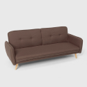 Merida 3-personers sofa futon sovesofa nordisk design stof i flere farver 