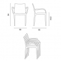 Sæt med 18 Bohème Armlæn stabelbar rattan have stol møbler plast i flere farver 