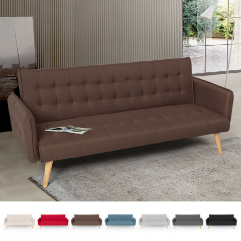 Malibu 3-personers sofa futon sovesofa nordisk design stof i flere farver