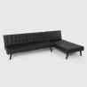 Natal Evo 3-personers chaiselong sofa futon sovesofa i sort eco læder Tilbud