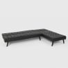 Natal Evo 3-personers chaiselong sofa futon sovesofa i sort eco læder Udsalg
