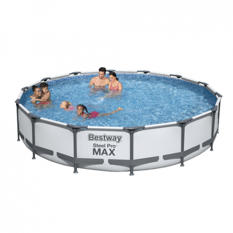 Bestway 56595 Steel Pro Max 427x84 cm rund fritstående pool badebassin