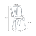 Roger industriel træ stål sæt: 120x60cm spisebord og 4 farverige stole 