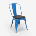 Ralph industriel træ stål sæt: 120x60cm spisebord og 4 farverige stole 