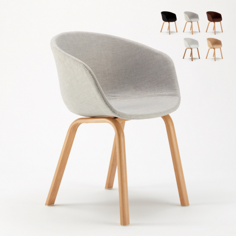 Komoda nordisk spisebords stol polsteret sæde og metal ben træ effekt Kampagne