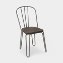 Ferrum AHD spisebords stol industrielt farverig metal design træ sæde Billig