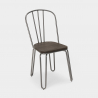 Ferrum AHD spisebords stol industrielt farverig metal design træ sæde Billig