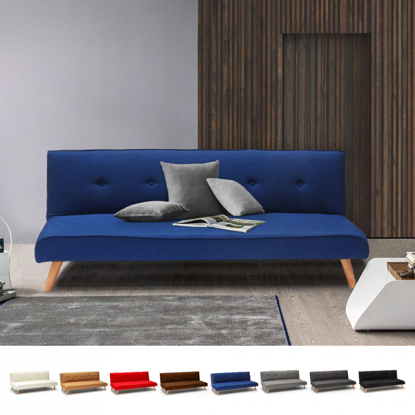 Larimar 2 personers sofa futon sovesofa stof til stue og gæsteværelse På Tilbud
