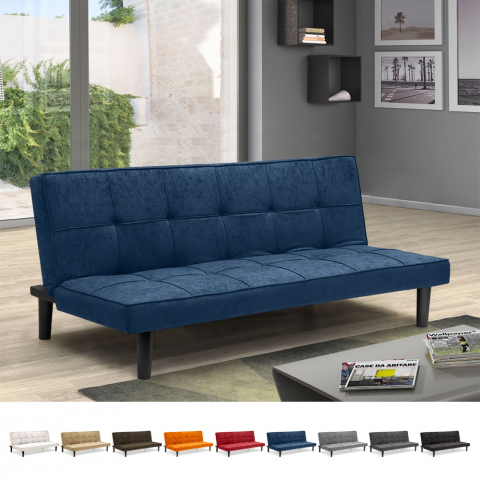Giada 2 personers sofa futon sovesofa farverig med stofbetræk til stue