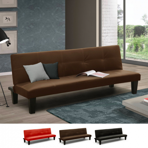 Topazio Joy 2 personers sofa futon sovesofa eco læder til stue værelse Kampagne