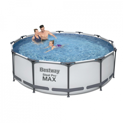 Bestway 56418 Steel Pro Max 366x100cm rund fritstående pool badebassin