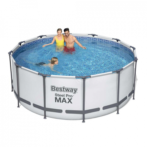 Bestway 56420 Steel Pro Max 366x122 cm rund fritstående pool badebassin