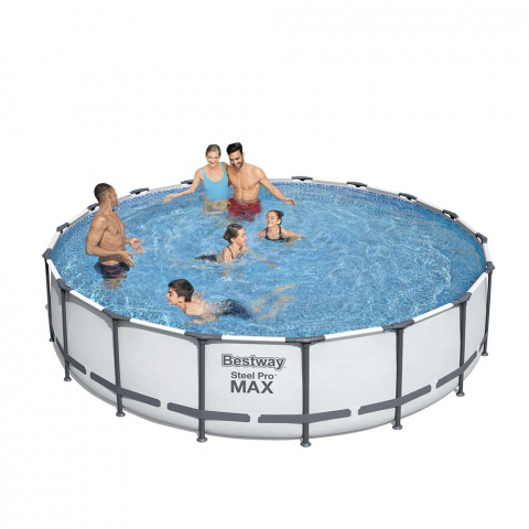 Bestway 56462 Steel Pro MAX 549x122cm rund fritstående pool badebassin