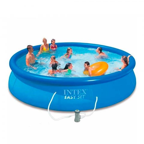 Intex 28132 Easy Set 366x76cm rund fritstående oppustelig pool badebassin