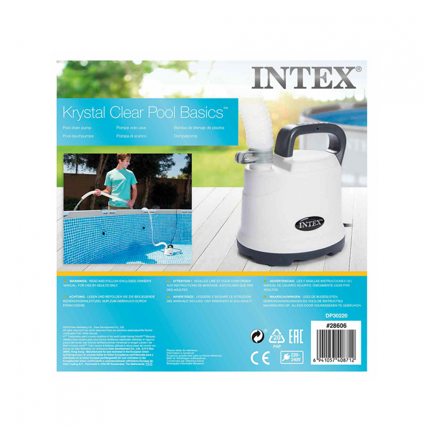Intex 28606 Dykpumpe pumpe til tømning af fritstående pool badebassin