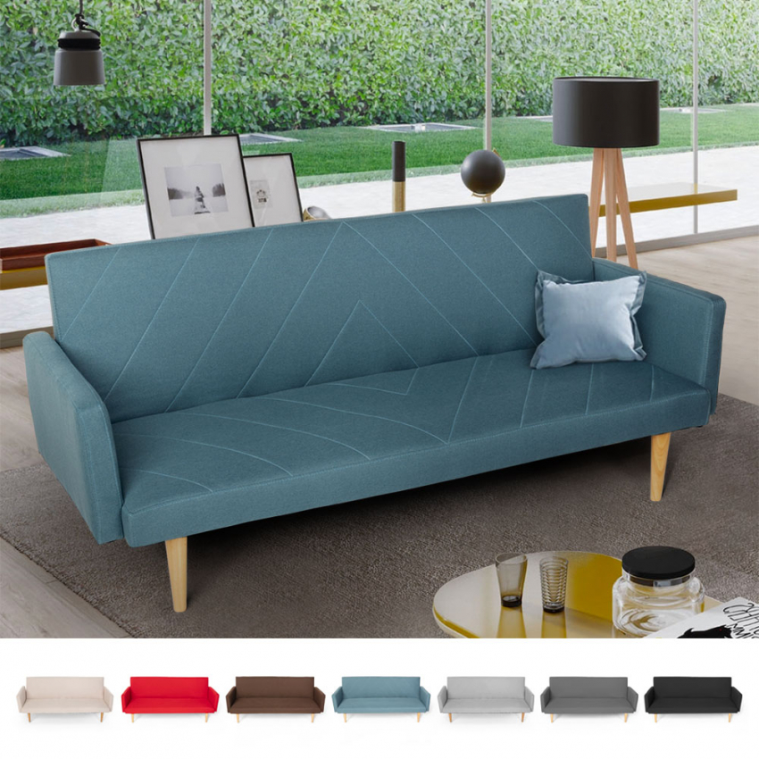 puls Fader fage tag på sightseeing Perla 3 personers sofa futon sovesofa nordisk design stof flere farver