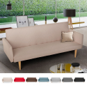 Perla 3 personers sofa futon sovesofa nordisk design stof flere farver Udvalg