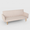Perla 3 personers sofa futon sovesofa nordisk design stof flere farver Valgfri