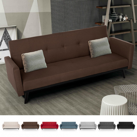 Tulum 3 personers sofa futon sovesofa moderne design stof flere farver Kampagne
