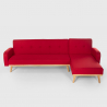 Palmas 3-personers chaiselong sofa futon sovesofa stof i flere farver Tilbud