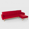 Palmas 3-personers chaiselong sofa futon sovesofa stof i flere farver På Tilbud