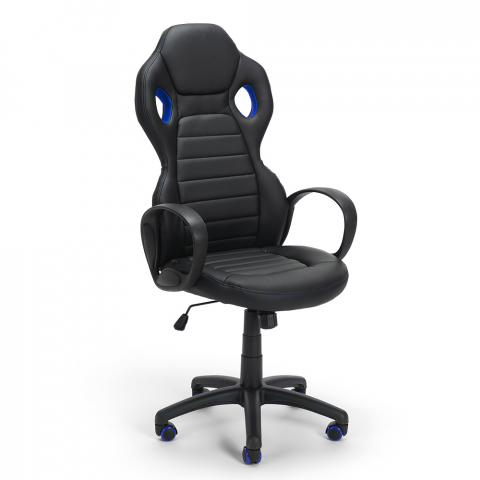 GP Sky blå design ergonomisk gamer kontorstol i eco læder til gaming Kampagne